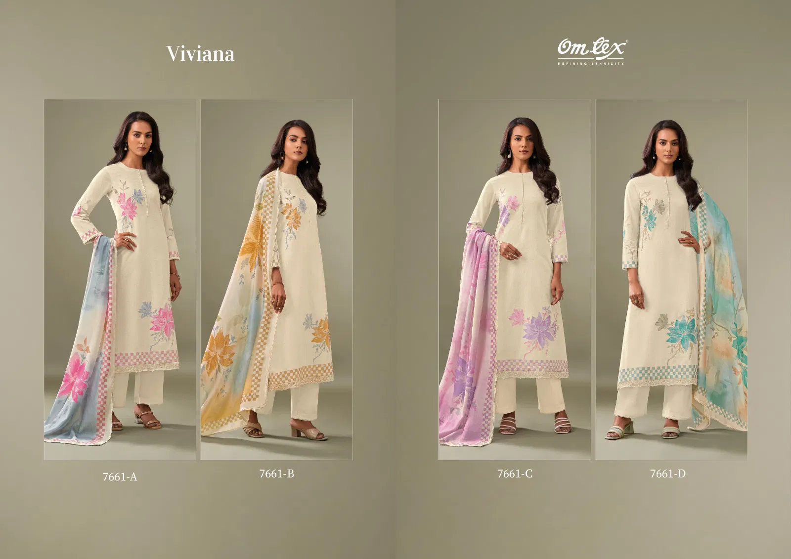 Viviana By Omtex Cotton Silk Embroidery Dress Material Exporters In India